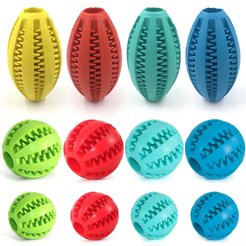 Natural Rubber Dog Chew Toy Ball – Teeth Cleaning & Interactive Snack Ball