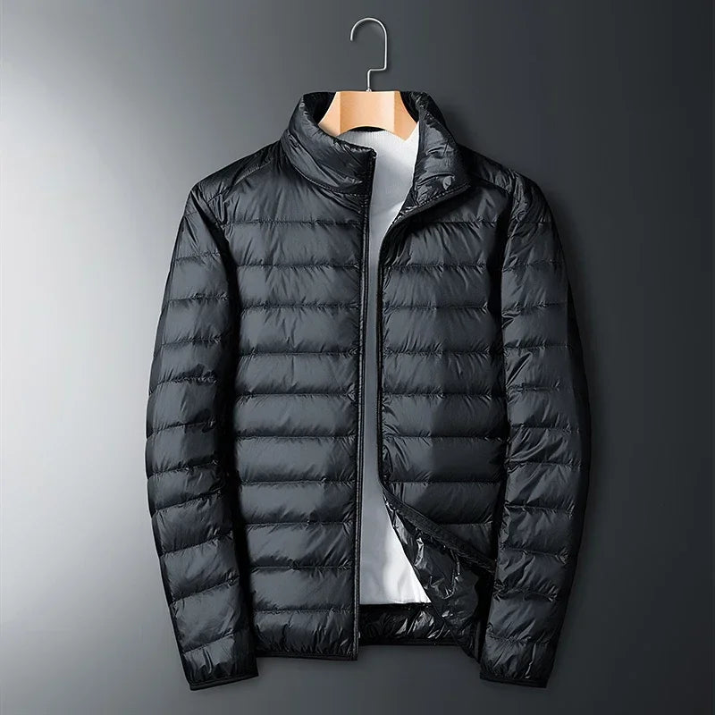 Men’s White Duck Down Jacket - Lightweight & Waterproof