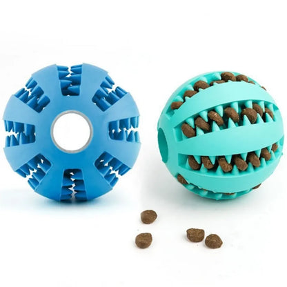 Natural Rubber Dog Chew Toy Ball – Teeth Cleaning & Interactive Snack Ball