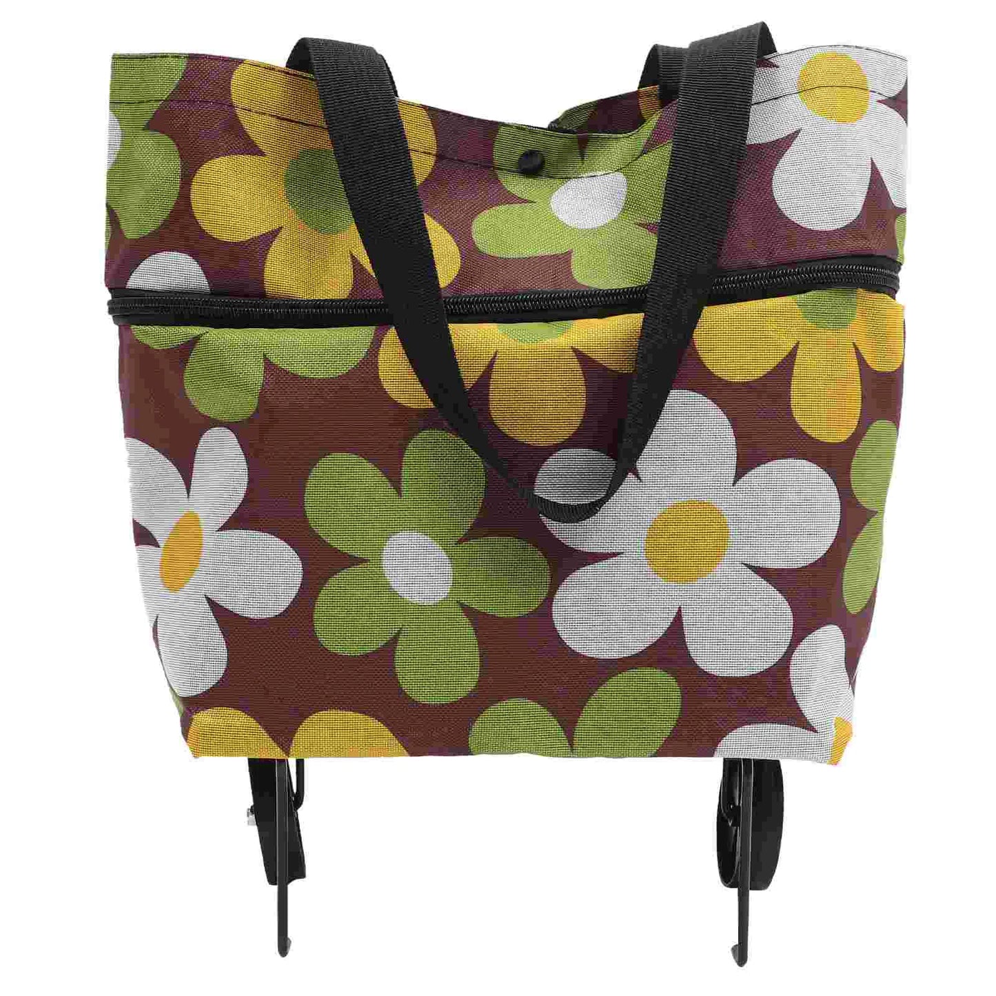 Large Foldable Grocery Tote Bag with Wheels & Trolley