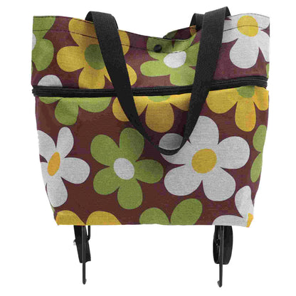 Large Foldable Grocery Tote Bag with Wheels & Trolley