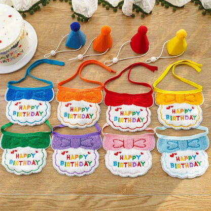 Cute Puppy Birthday Scarf & Hat Set – Perfect for Small Medium Pets