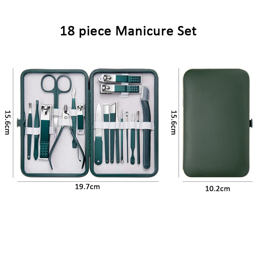 7-18 Pcs Manicure Set | Stainless Steel Nail Care Tools