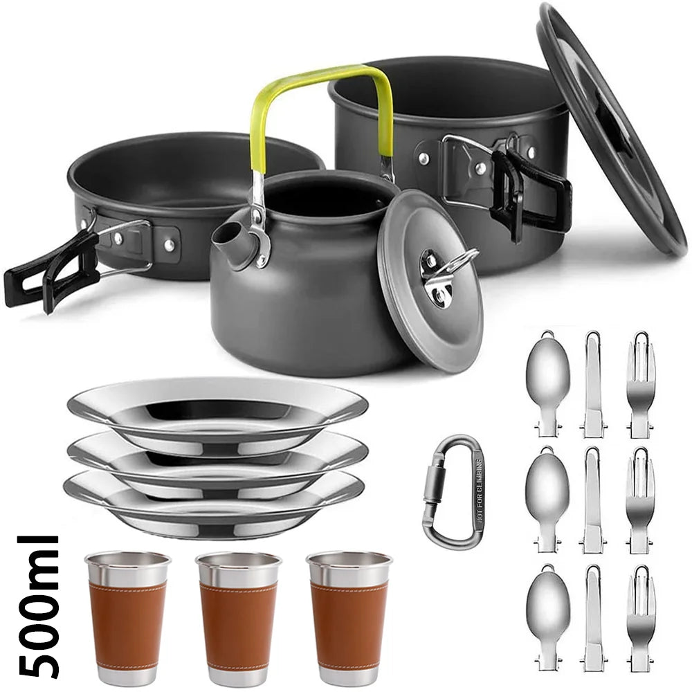 Portable Camping Cookware Set | Outdoor Picnic Teapot