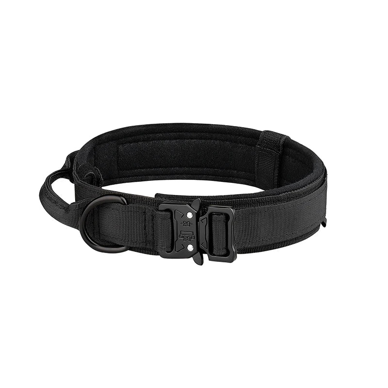 Tactical Dog Collar with Metal Buckle – Breathable Nylon for Medium & Large Dogs