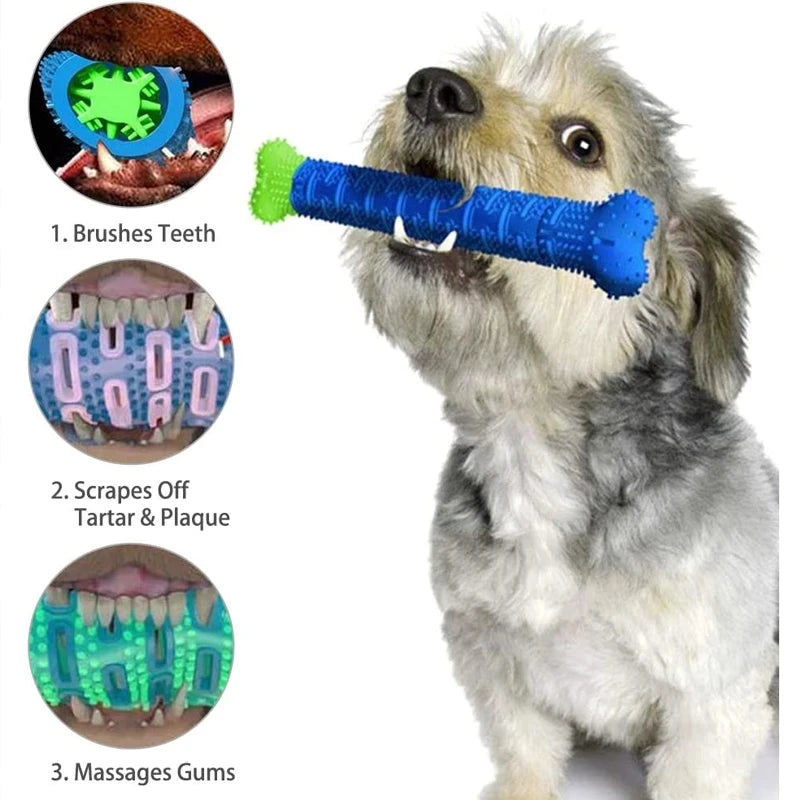 Dog Tooth Grinding Stick – Rubber Toothbrush Chewing Toy for Teeth Cleaning