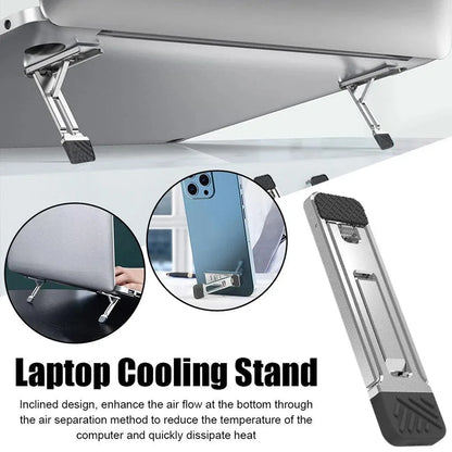 Laptop Stand Aluminum Alloy Mini Folding Holder 3 Height Adjustment Notebooks Bracket Accessories For Macbook Smart Phone