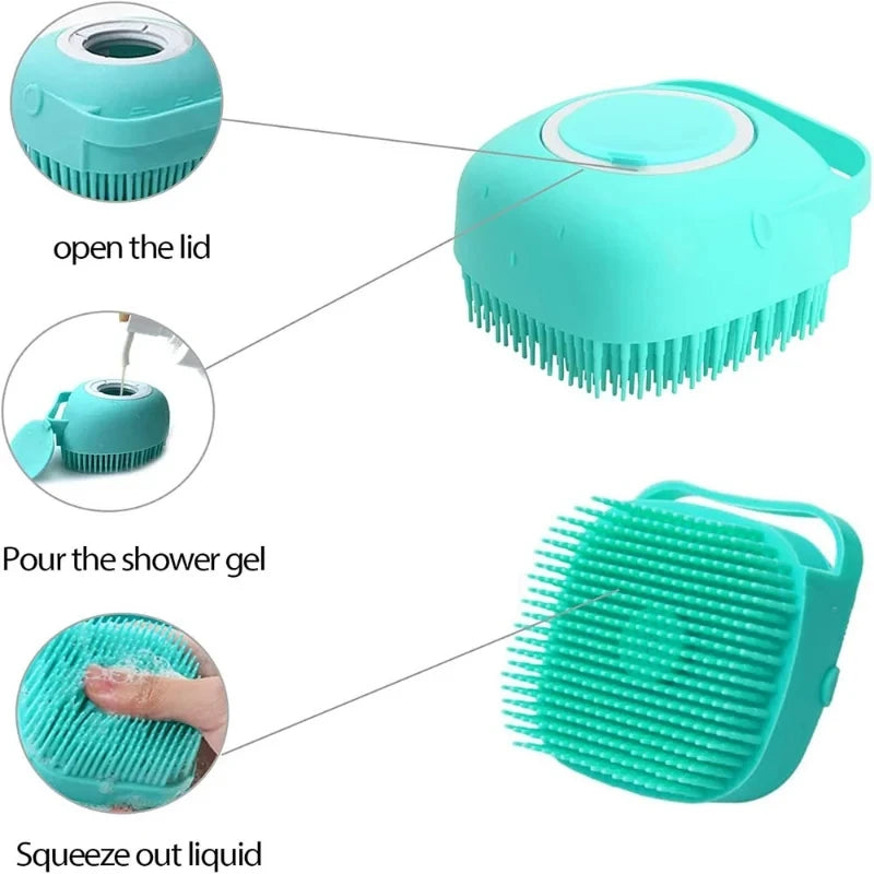 Soft Silicone Pet Bathing Brush – Multi-Functional Grooming Tool