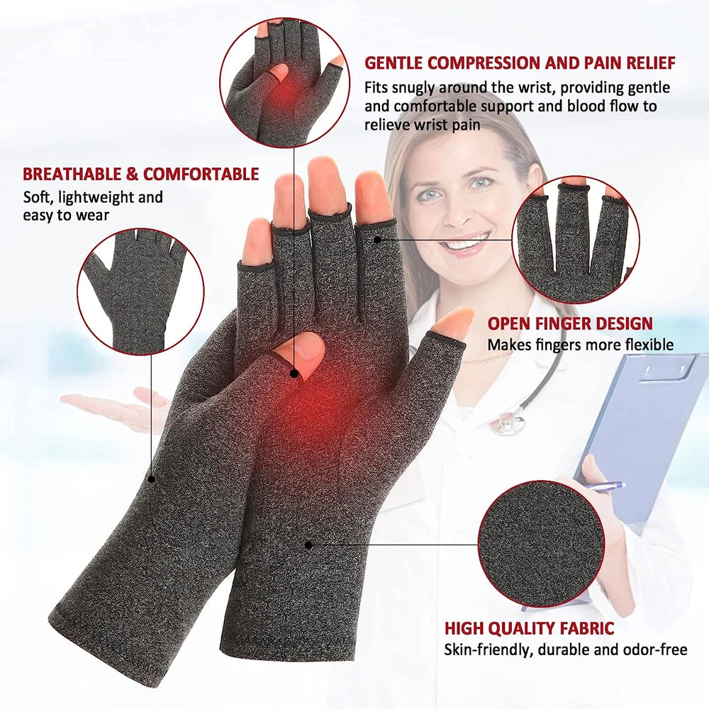 Fingerless Joint Relief Gloves for Women and Men