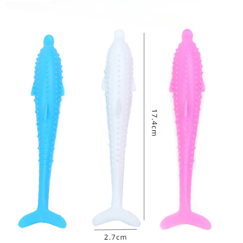 Fish-Shaped Cat Teeth Brushing Toy – Silicone Chew Toy with Catnip