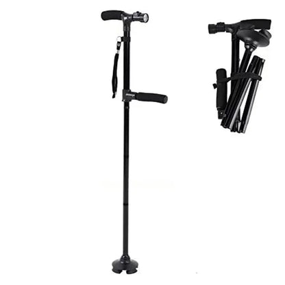 Height Adjustable Walking Stick | LED Light & Voice Alert