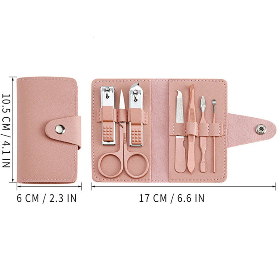 7pcs Nail Care Kit | Manicure Pedicure Set with PU Leather Case