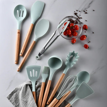 Heat Resistant Silicone Utensils Set – Non-Stick Baking Tools with Storage Box