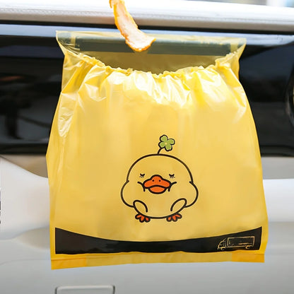 15pcs/pack Adhesive Car Trash Bag Disposable Car Interior Hanging Multi-Functional Clean Bag Small Plastic Bag Car Garbage Bin