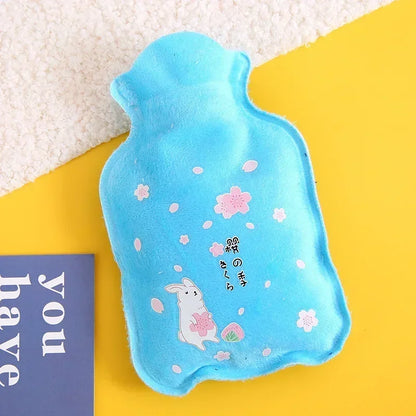 Tummy Warmers Hot Water Bottle Rubber Bag Cute Cartoon Warm Relaxing Safe Heat Cold Large Plush Cloth Hot Water Bag