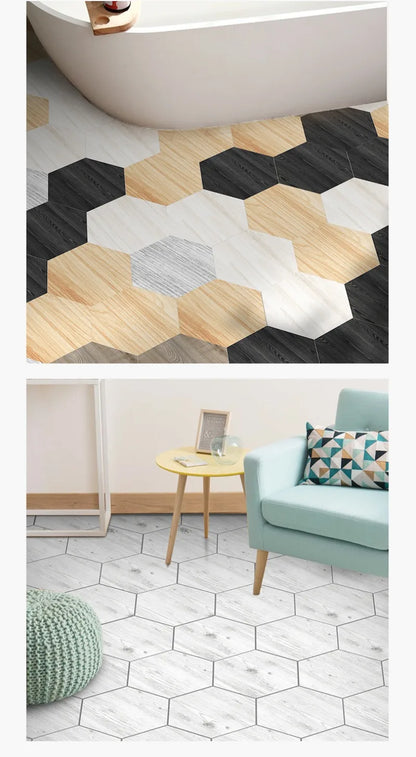 Moroccan Style Hexagonal Floor Stickers – Non-Slip Waterproof Decals