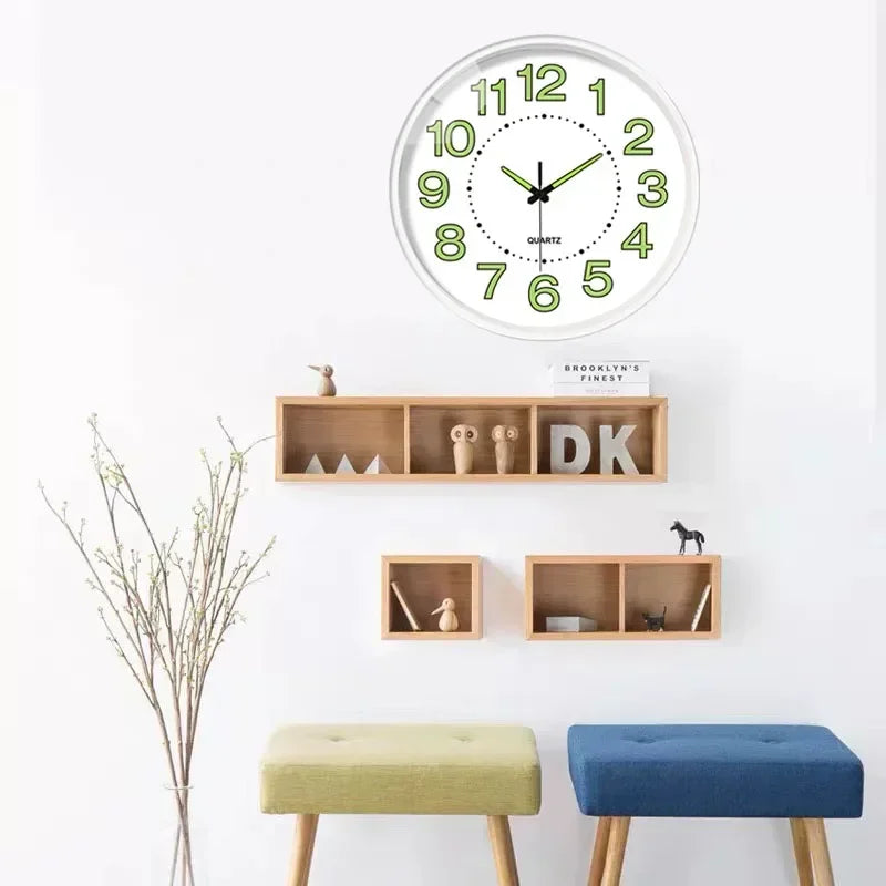 Stylish 8-Inch Nordic Glow-in-the-Dark Wall Clock