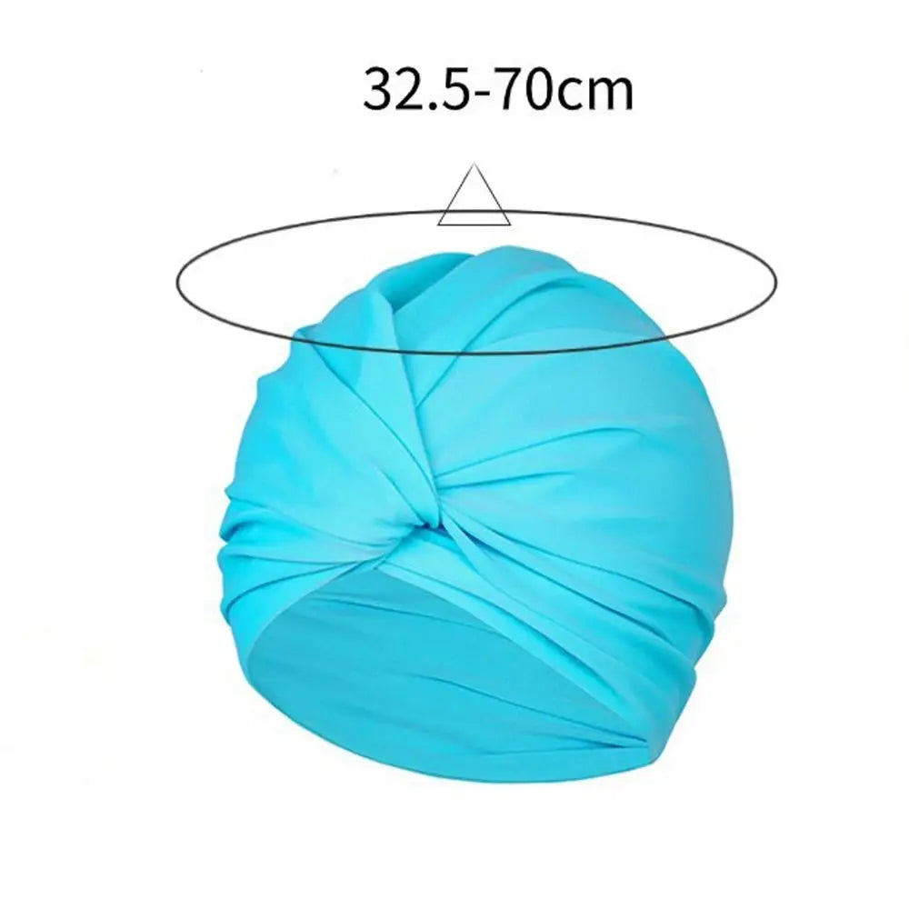 Female Girl High Elastic Swimming Hat Free Size Stretchy Swimming Caps Multi Colors Turban Women Swimm Hat Long Hair