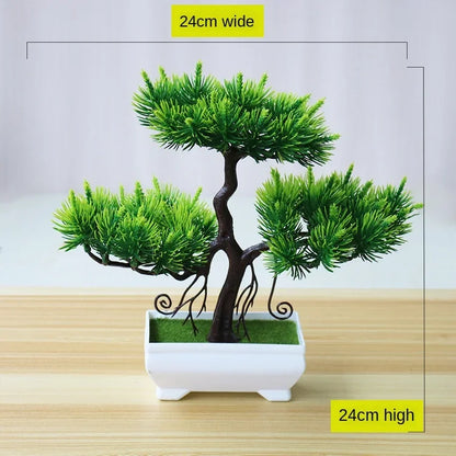 Artificial Potted Bonsai Trees & Flowers for Home & Garden Decor