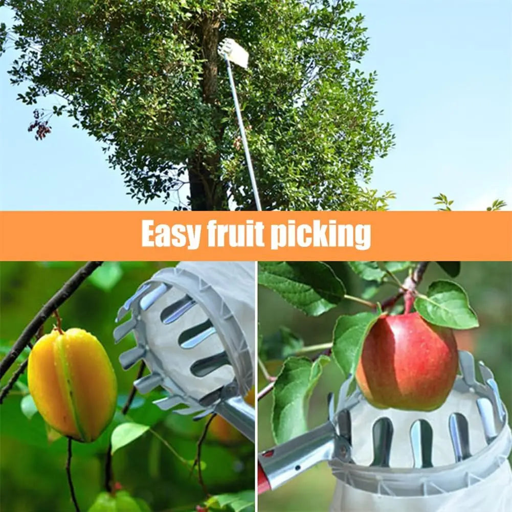 Metal Fruit Picker Tool | Basket Head for Harvesting Apples & Cherries