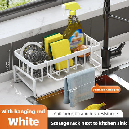 Stainless Steel Sink Shelf – Self-Draining Soap & Sponge Organizer