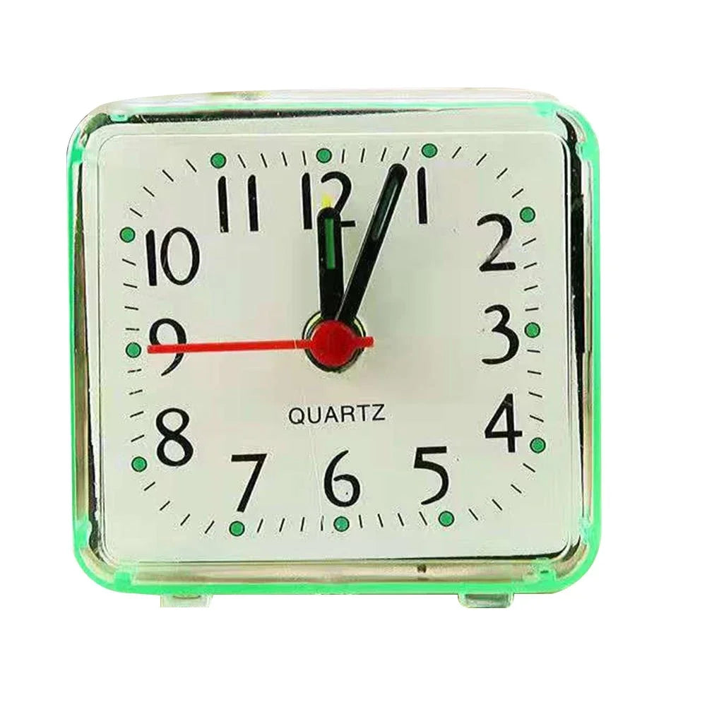 Compact Square Quartz Alarm Clock | Perfect for Kids & Travel