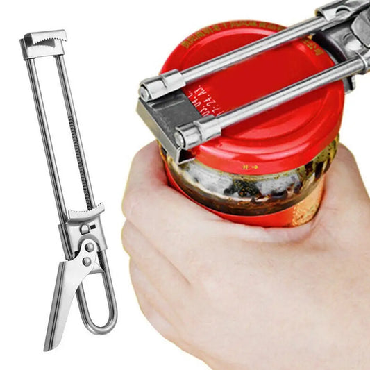 Can Opener Adjustable Stainless Steel Non-Slip Manual Jar Bottle Bottle Lid Opener Gadget Home Kitchen Professional Gadgets Tool