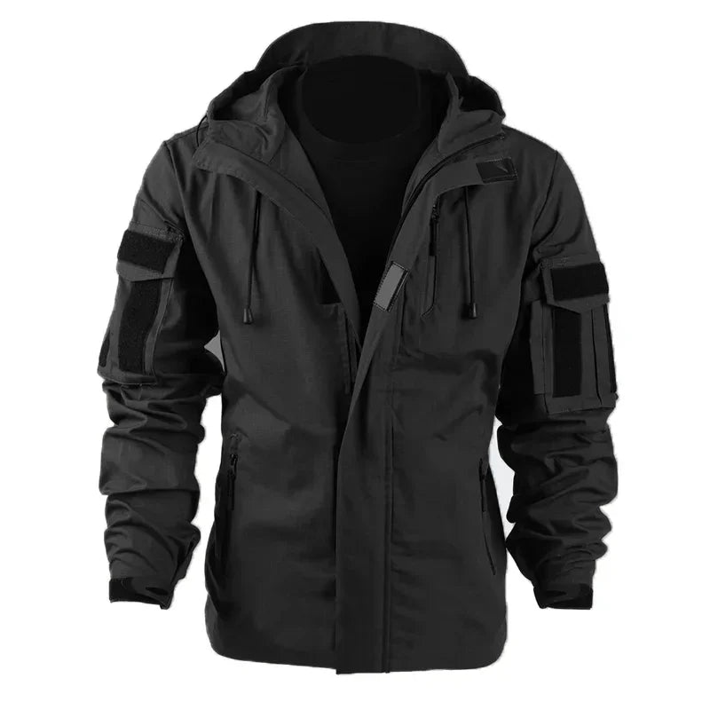 Men’s Tactical Waterproof Hooded Windbreaker Jacket