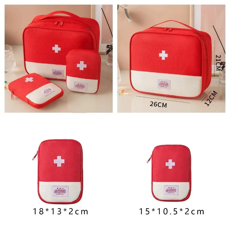 3 Pcs/set Portable Medical Storage Bag Camping Emergency First Aid Kit Organizer Home Outdoor Travel Pill Case