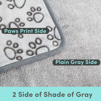 Soft Grey Paw Dog Blanket – Washable & Warm Pet Mat for Cats & Dogs