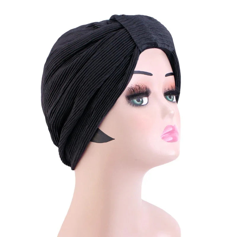 Women Stretchy Knot Turban Muslim Hat islamic inner Hijab Caps Head Scarf Bonnet Hair Loss Chemo Caps Elastic Headband Turban