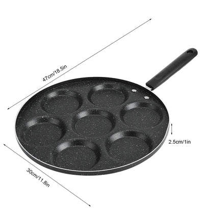 Non Stick Frying Pan 7 Holes for Eggs & Burgers - Kitchen Cookware