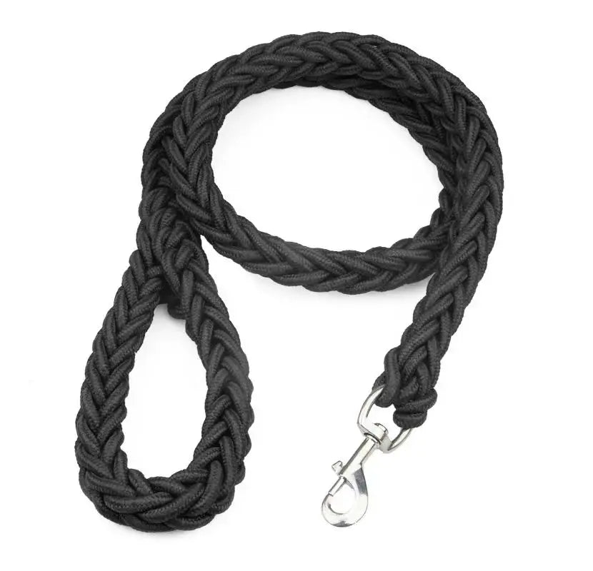 Nylon Braided Dog Leash – Durable Traction Rope for Large Dogs