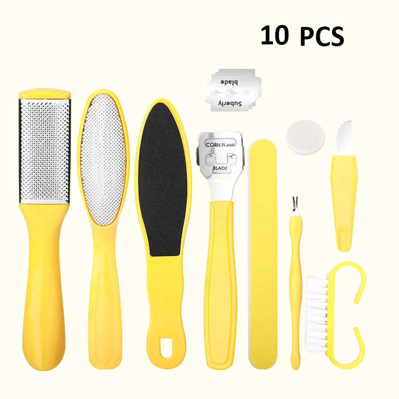 Hot Sale 1/8/10 Foot pedicure Kit and single boxed,nail clippers Toe splicer exfoliating foot file Foot care kit