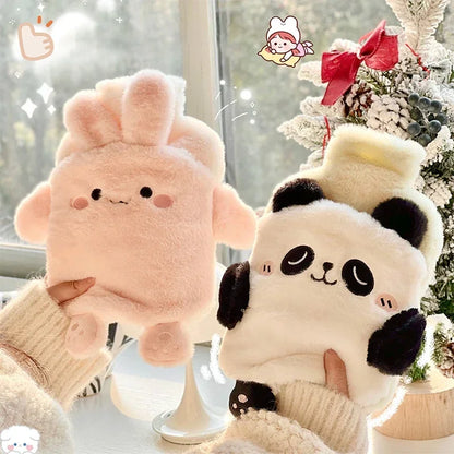 Kawaii Insulation Hot Water Bottle Plush Rubber Hand and Foot Belly Warmer Explosion-proof Hot Water Bag for Women Period Cute