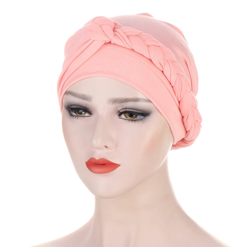 ALTOBEFUN Lady Rural Caps Girl Dots Women Bandanas  Stretchy Turban Cap Female Chemotherapy Headwear Braid Hat Polyester HT193