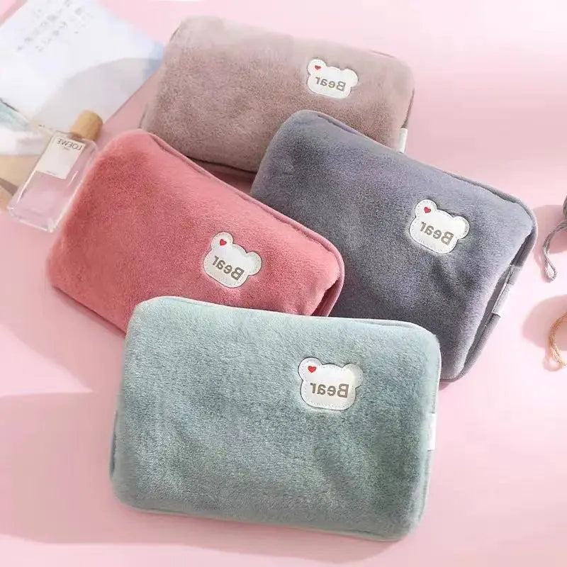 Rechargeable Hot Water Bottle Cute Electric Hand Warmer EU Plug Reusable Hot Compress Bag Heating Pad Hand Pocket Warmer