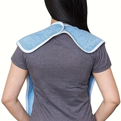 1pcs Adjustable High-End Adult Bib for Elderly and Disabled - Thick Flannel Cloth Protective Cover - Machine Washable - Blue