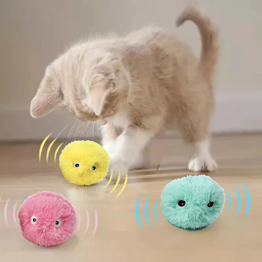 Interactive Cat Ball with Catnip & Squeak – Fun Training Toy for Kittens