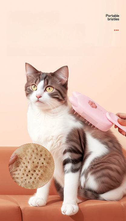 3-in-1 Pet Steam Brush – Spray, Massage & Hair Removal Comb