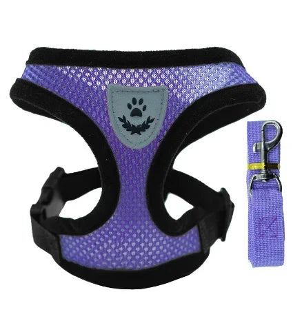 Adjustable Mesh Cat Harness with Lead Leash – Small Medium Dogs & Kittens