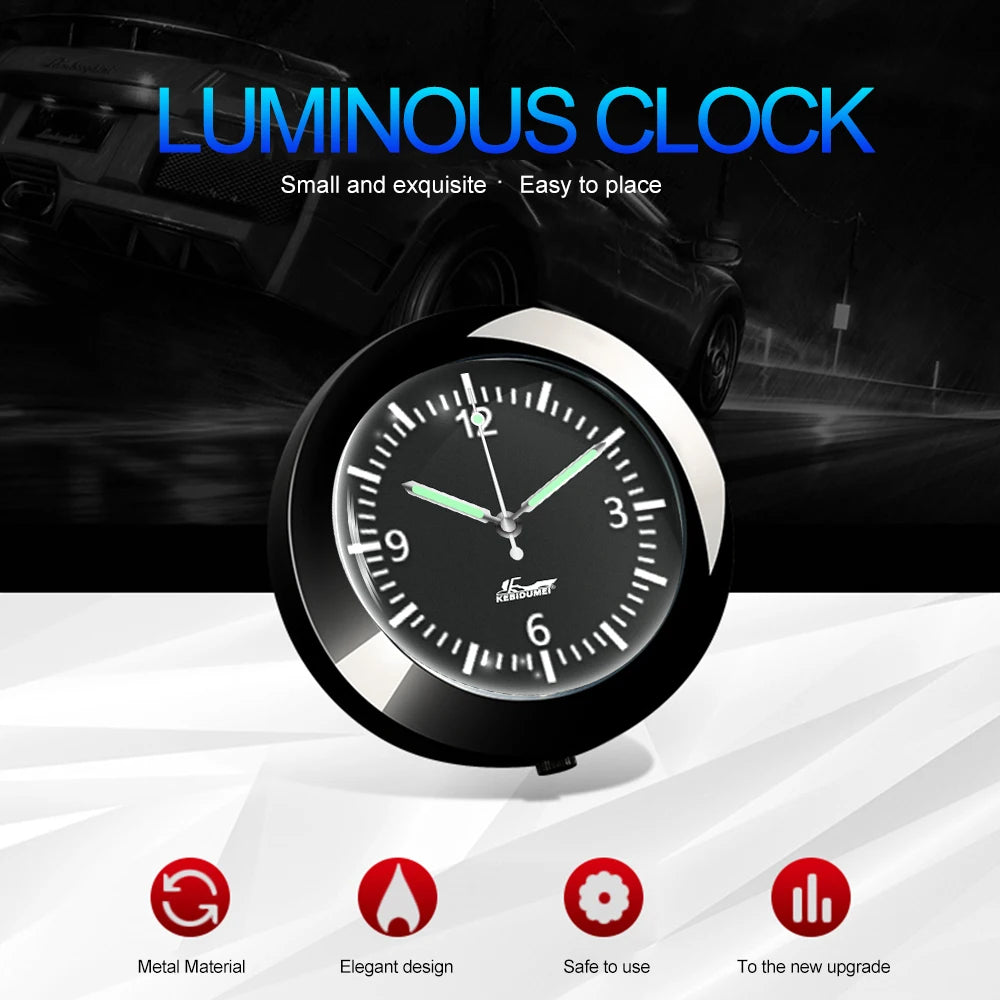 Car Clock Luminous Automobiles Internal Stick-On Mini Digital Watch Mechanics Quartz Clocks Auto Ornament Car Accessories Gifts