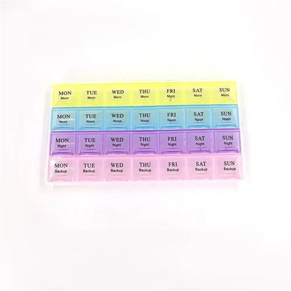 1PCS 4 Row 28 Squares/3Rows 21Grids/2Row 14Grids Weekly 7 Days Tablet Pill Box Holder Medicine Storage Organizer Container Case