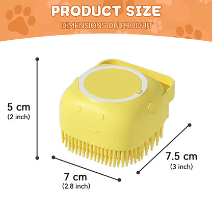 Soft Silicone Dog Bathing Brush with Shampoo Dispenser – Pet Massage Tool