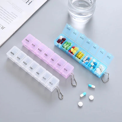 7-Day Pill Organizer | 3 Colors, 21 Compartments for Vitamins & Medicine