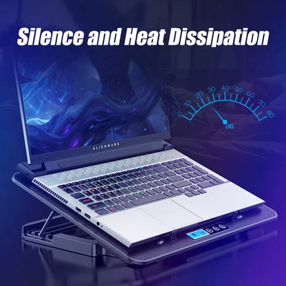 COOLCOLD A9 Gaming RGB Laptop Cooler 2 USB Ports 6 Fan Gaming Led Light Notebook Cooler For 13-18 Inch Stand For Laptop Macbook