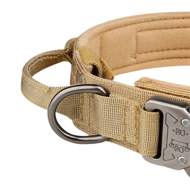 Tactical Dog Collar with Metal Buckle – Breathable Nylon for Medium & Large Dogs