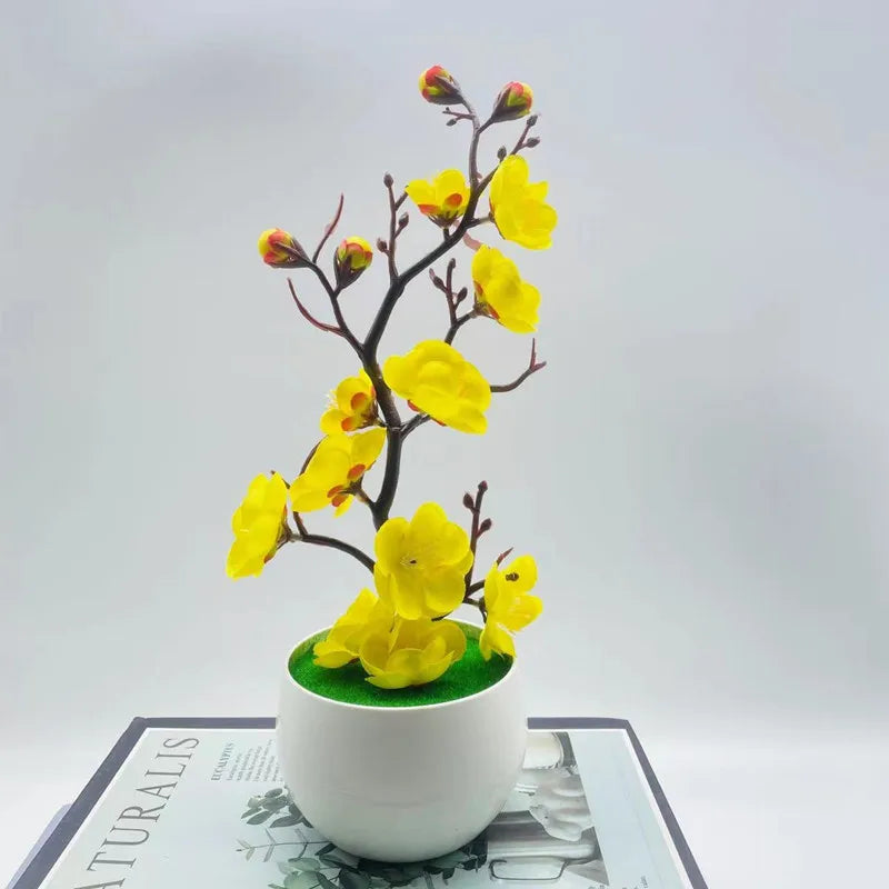 Artificial Bonsai Silk Plum Blossom Flowers for Home Decor