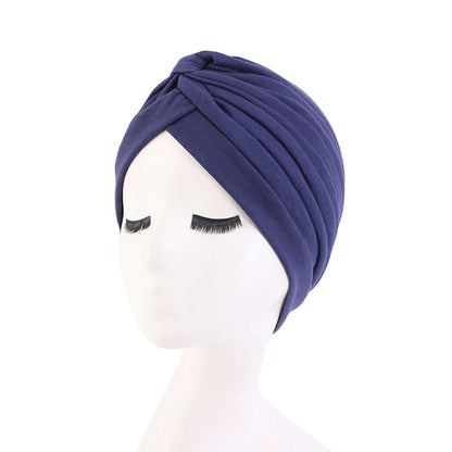 New Women Muslim Turban Cap Wrap Head Scarf Knotted Headbands bonnet Girls Stretchy Bandanas Chemo Indian Cap islamic hijab