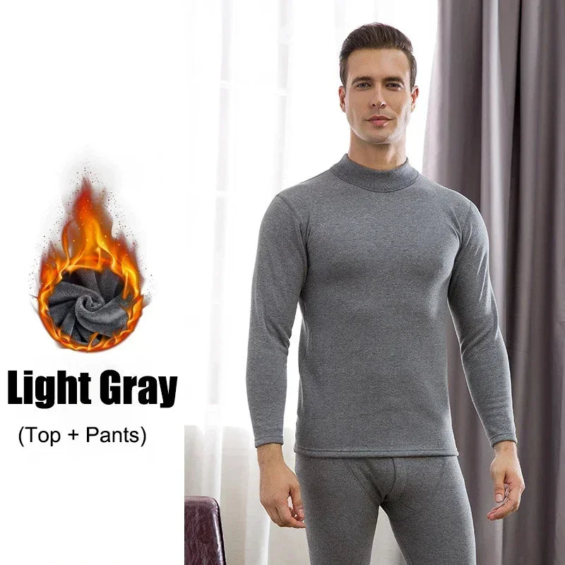 Winter Men’s Thermal Underwear Set - Plus Velvet Pajamas & Leggings